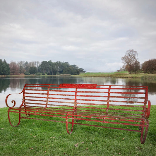 Huge Strap Work Wrought Iron Boer War Commemorative Bench c.1900