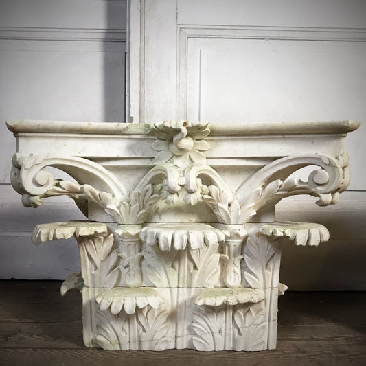 Pair of Italian Carrara Marble Capitals c.1780