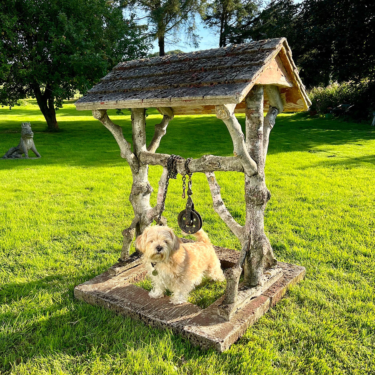 French Faux Bois Wishing Well Early 20th Century