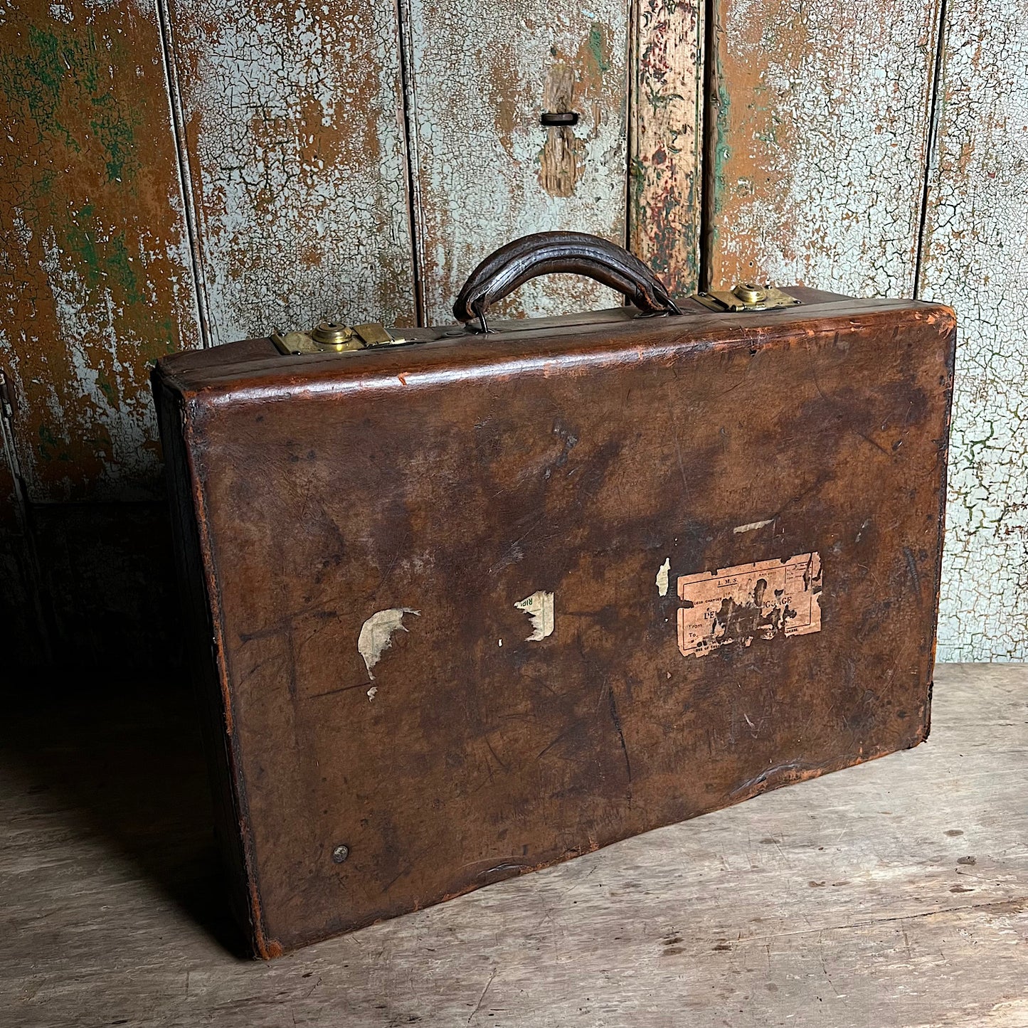 Edwardian Leather Suitcase or Travelling Case c.1910