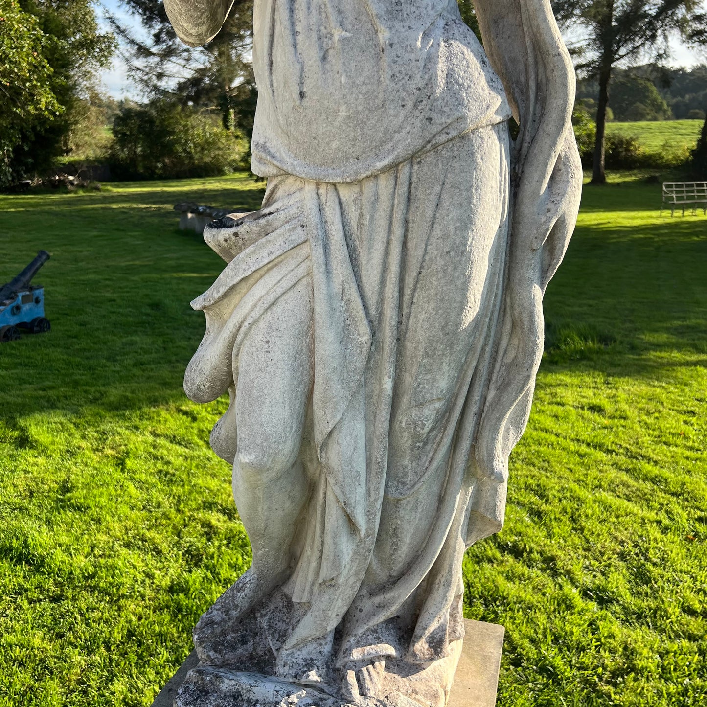 Huntress or Diana Statue with Plinth