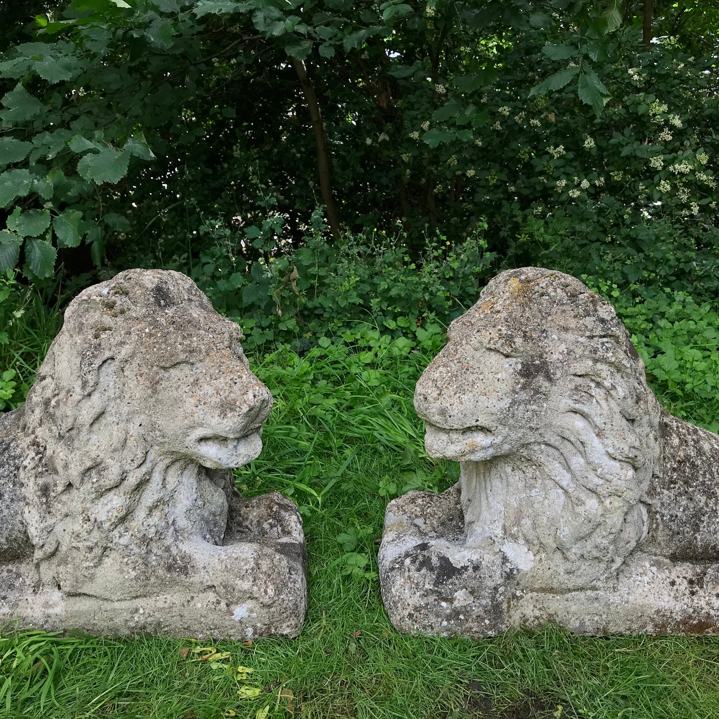 Pair of Recumbent Lions c.1930