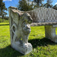 Italian Marble Di Latte Garden Lion Bench