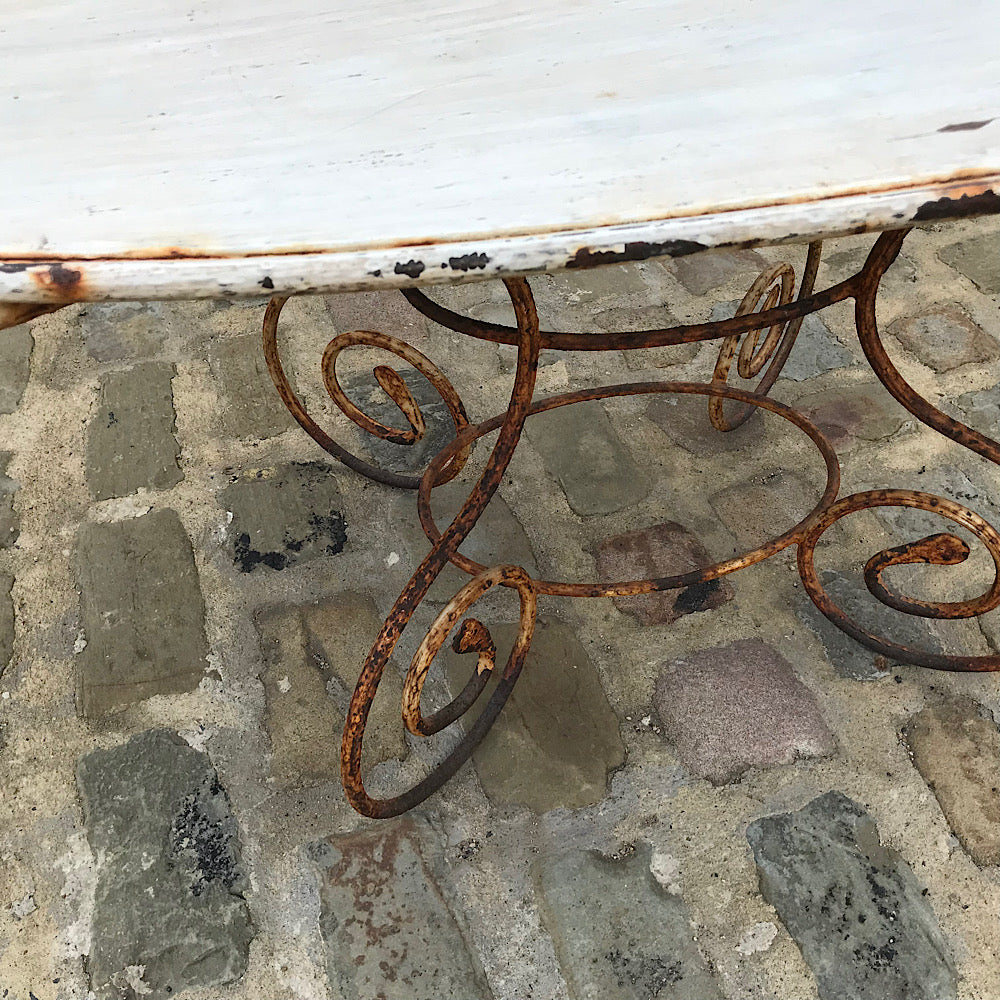 Large French Wrought Iron Oval Garden Table 19th Century