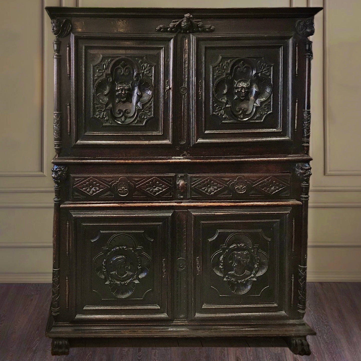 French Armoire Corps Deux Early 1700s