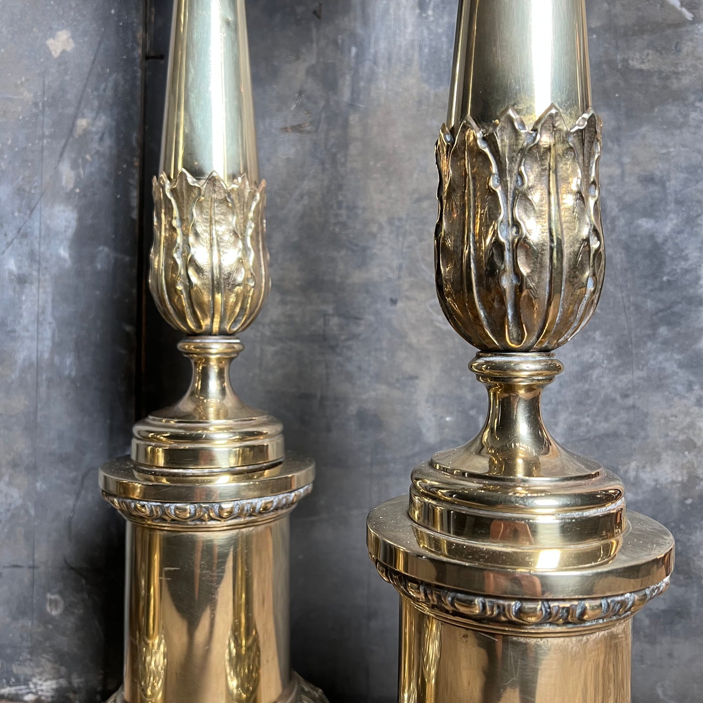 Set of Four Large Ecclesiastical Brass Altar Candlesticks c.1850