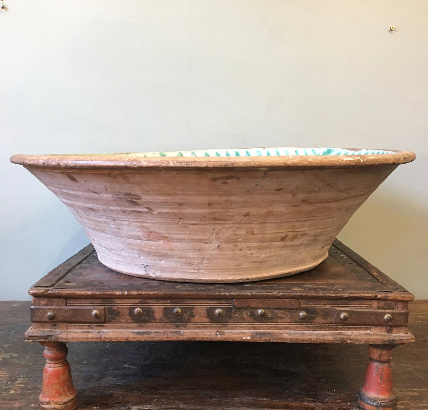 Huge Spanish Fajalauza Lebrillo Granada Bowl Late 18th/ Early 19th Century