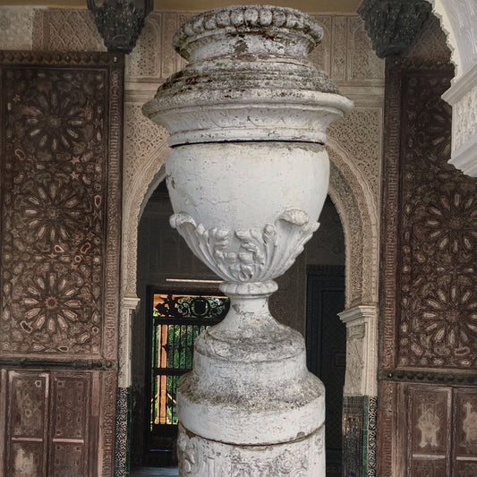 Huge French Chateau Centrepiece Garden Urn & Plinth