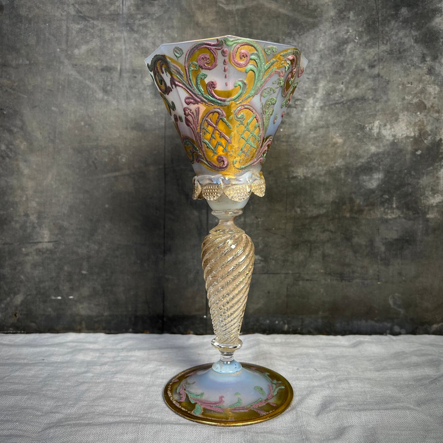 Stunning Collection of Five Venetian Murano Goblets