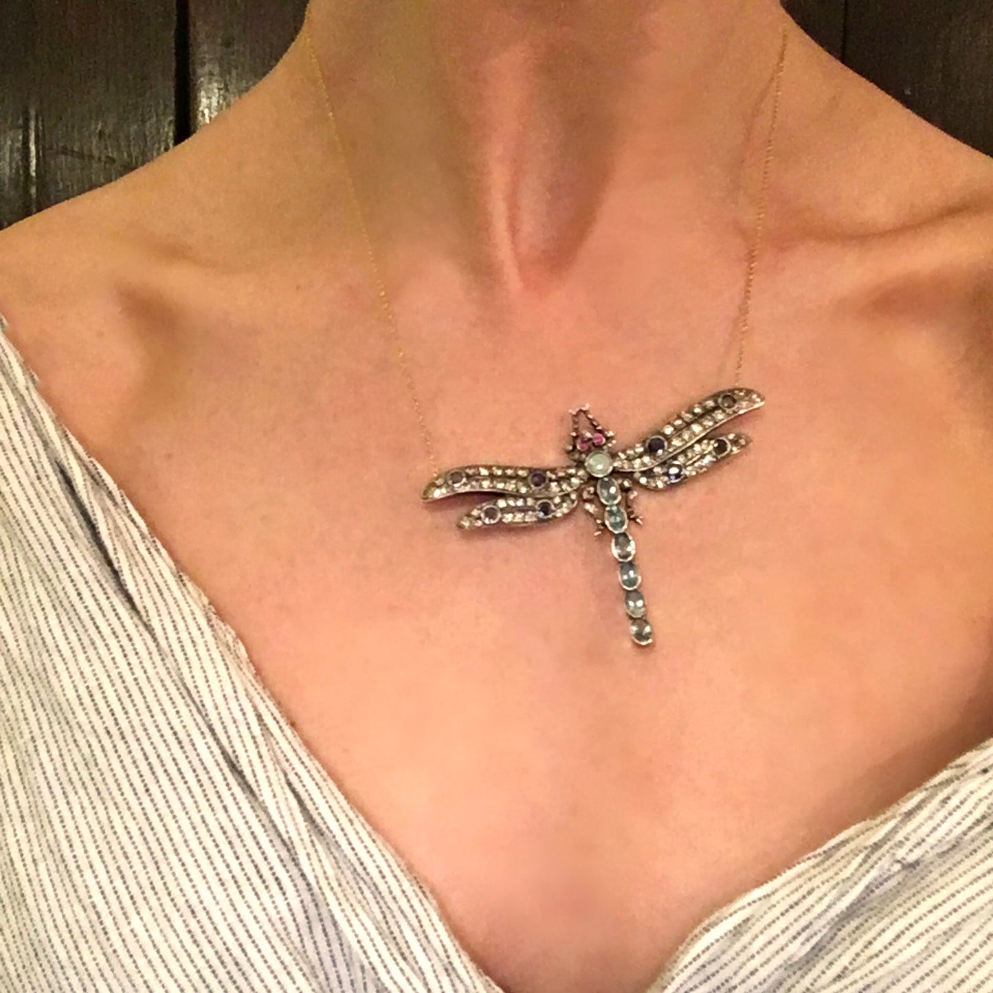 Diamond Dragonfly Necklace