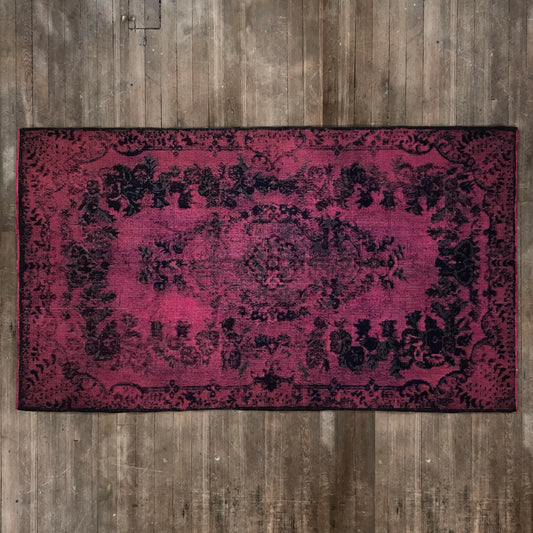 Antique Artisan Re-Worked Turkish Carpet Fuchsia