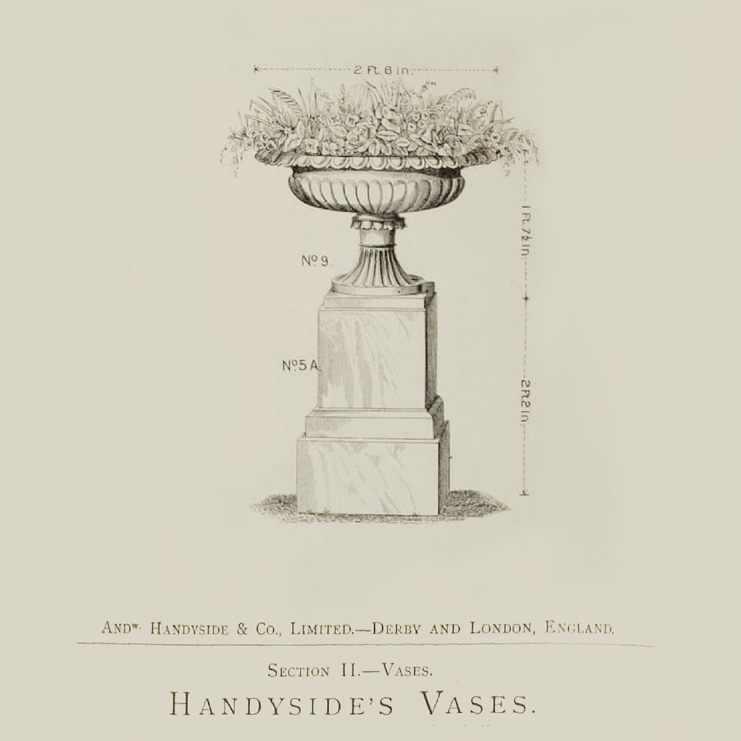 Early Handyside Tazza Centrepiece Urn No.9 & Plinth c.1860