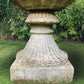 Pair of Carved White Marble Urns