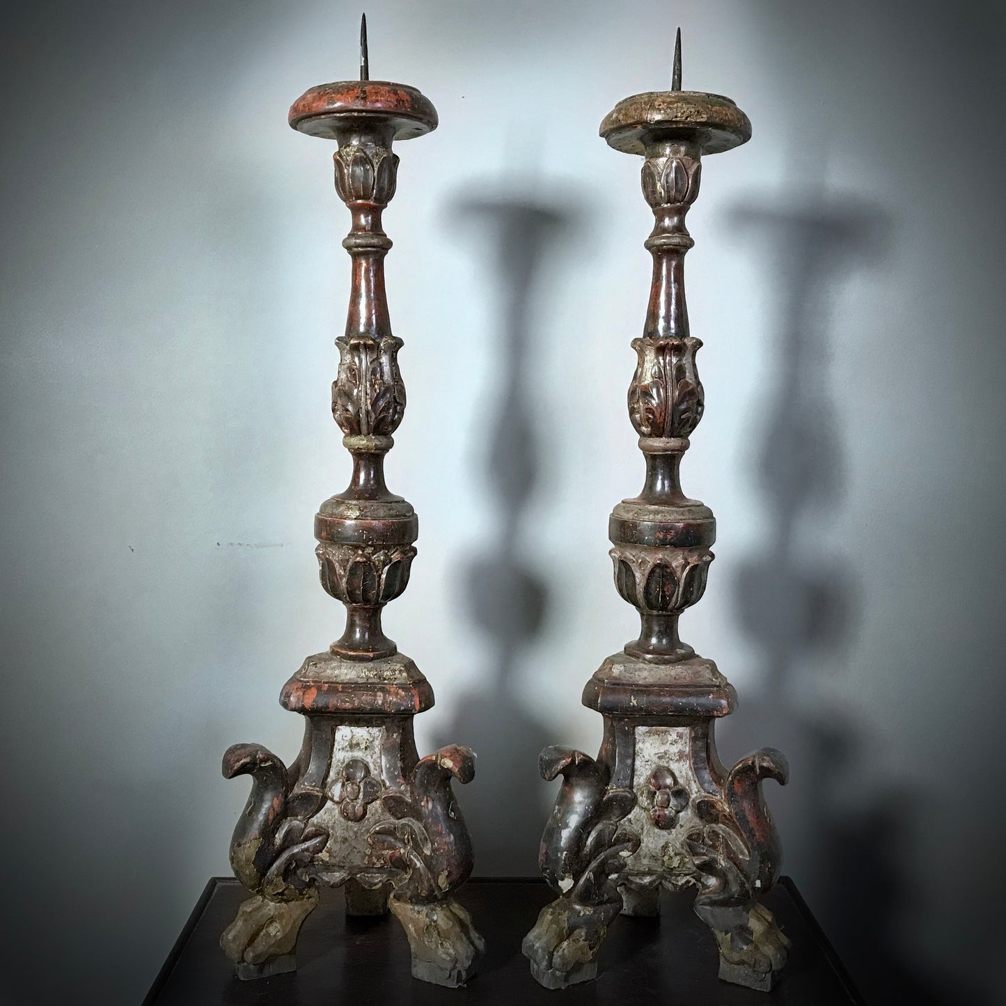 Pair of Early Italian Candlesticks