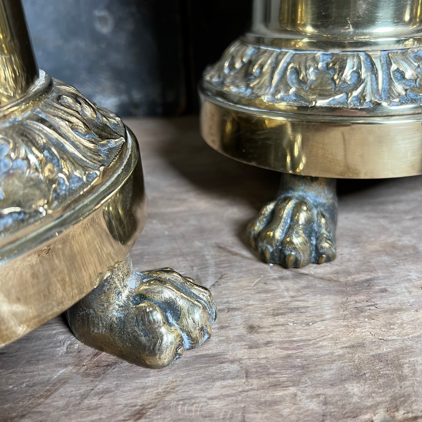 Set of Four Large Ecclesiastical Brass Altar Candlesticks c.1850