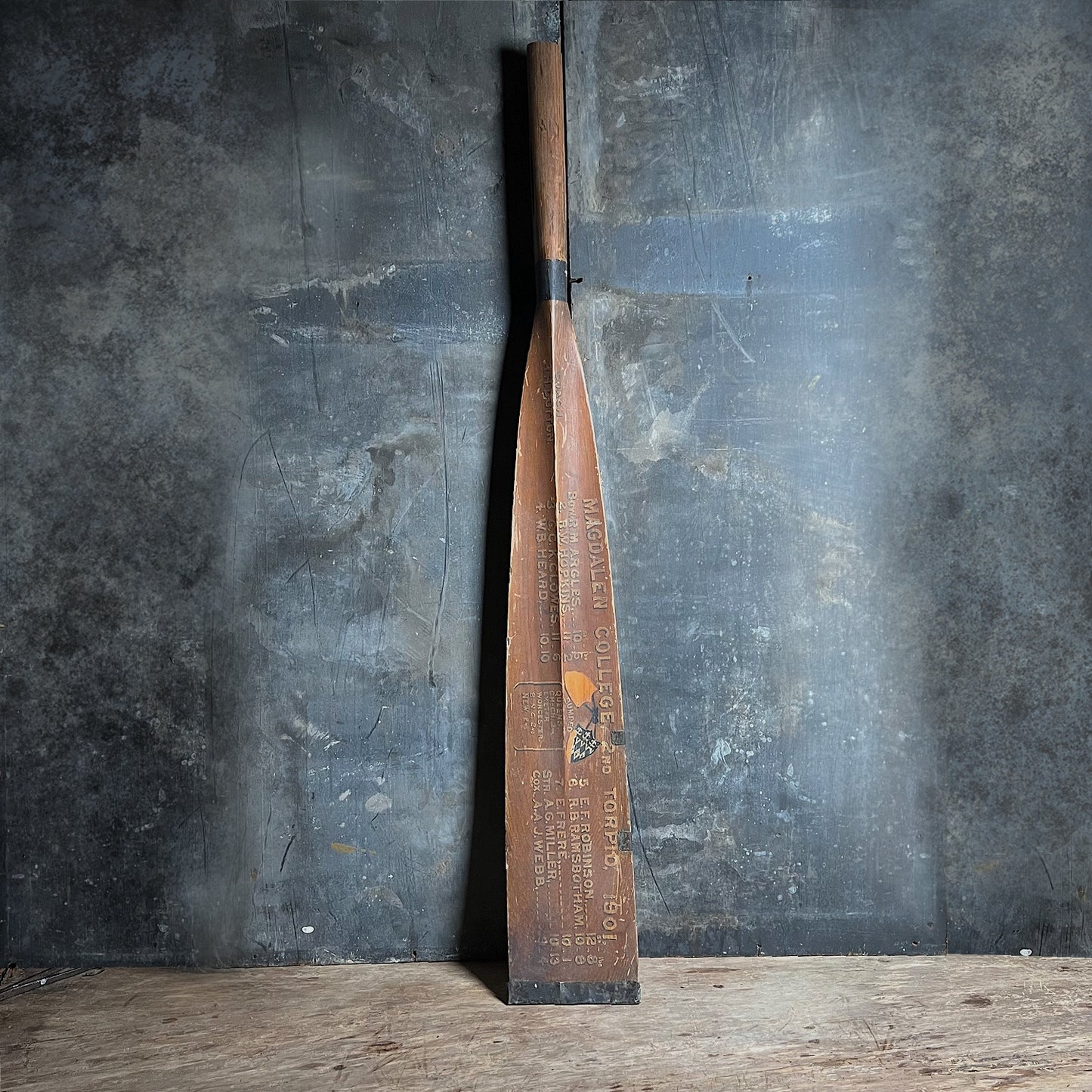 Edwardian Oxford University Presentation Rowing Oar d.1901