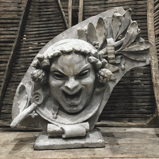 Italian Plaster Satyr Mask Sculpture