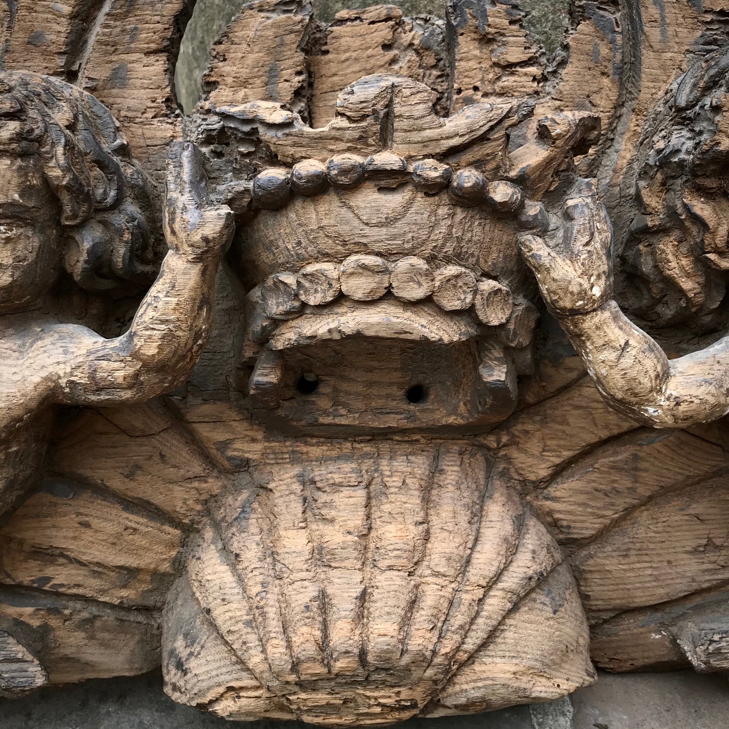 Carved Winged Angels with Crown of Heaven c.1550