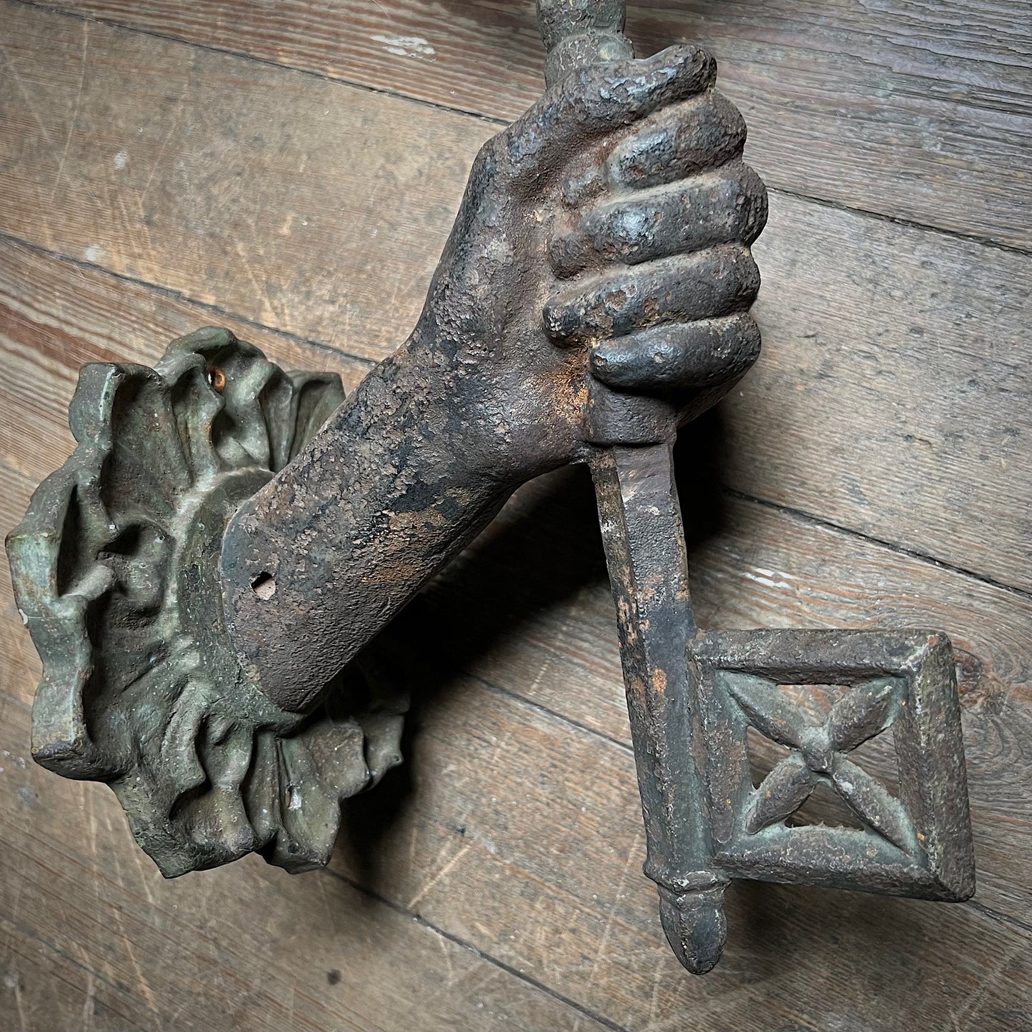 Italian Cast Iron St Peter’s Key Door Knob 19th Century