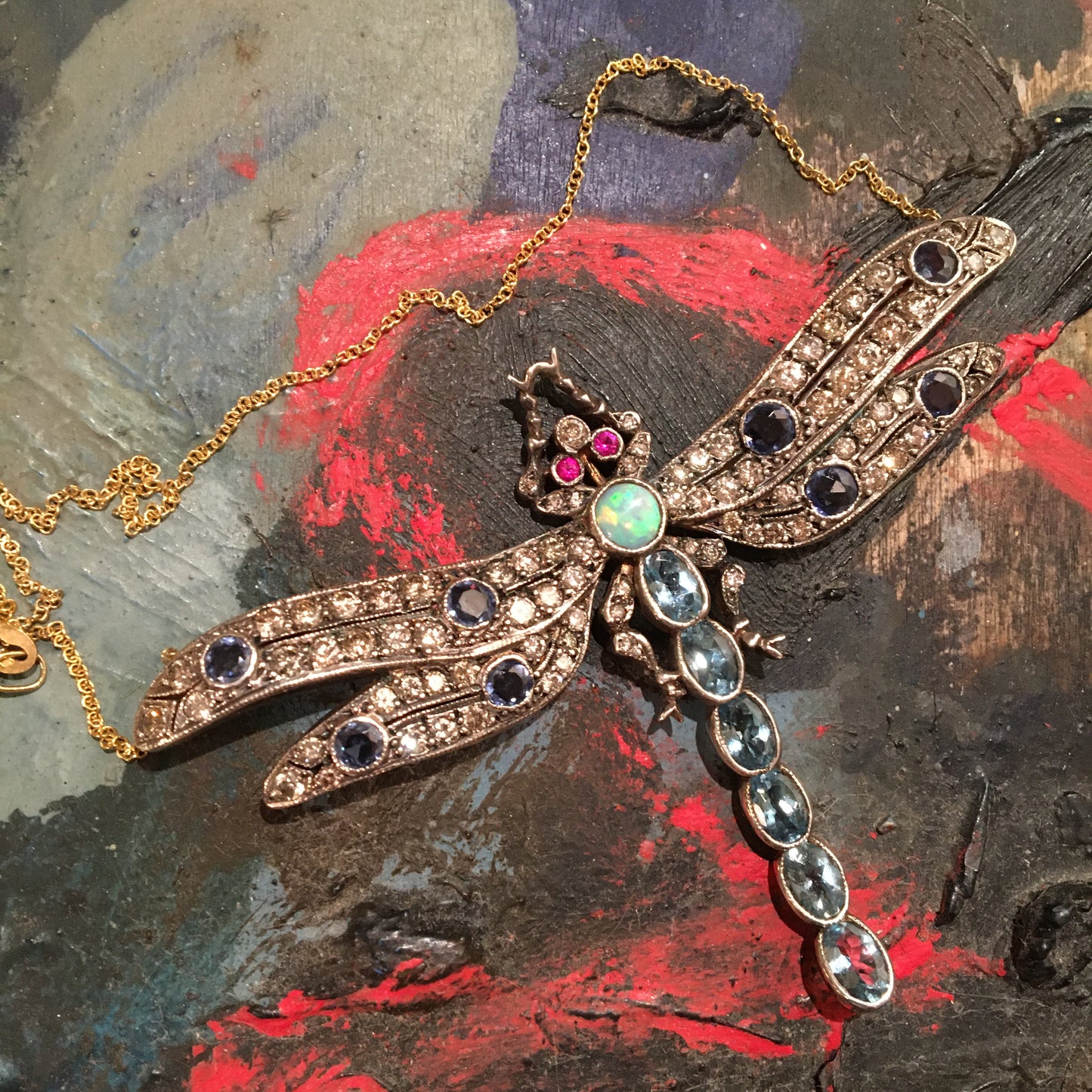 Diamond Dragonfly Necklace