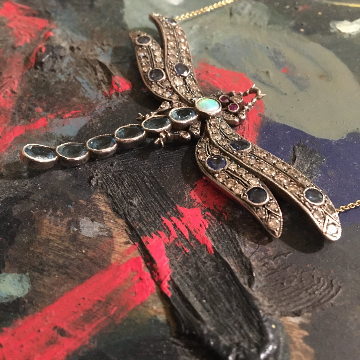 Diamond Dragonfly Necklace