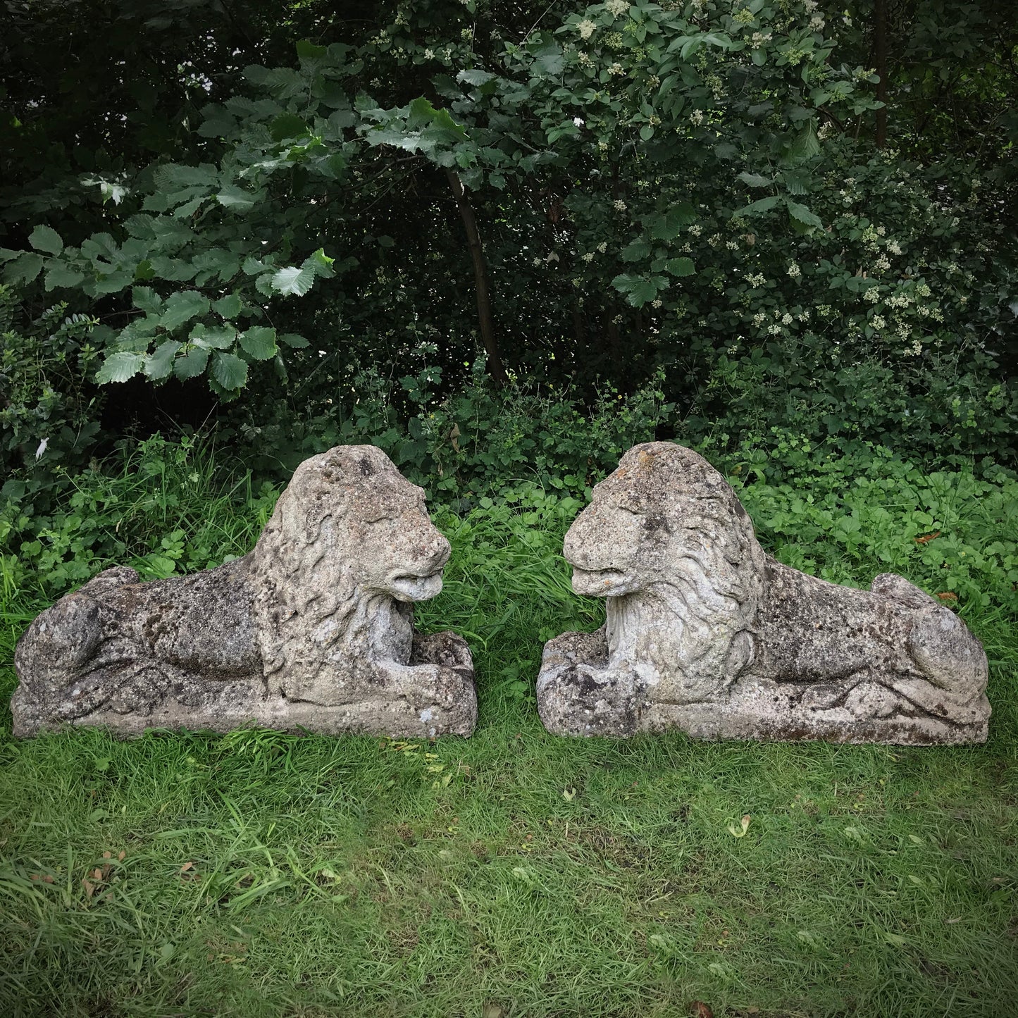 Pair of Recumbent Lions c.1930