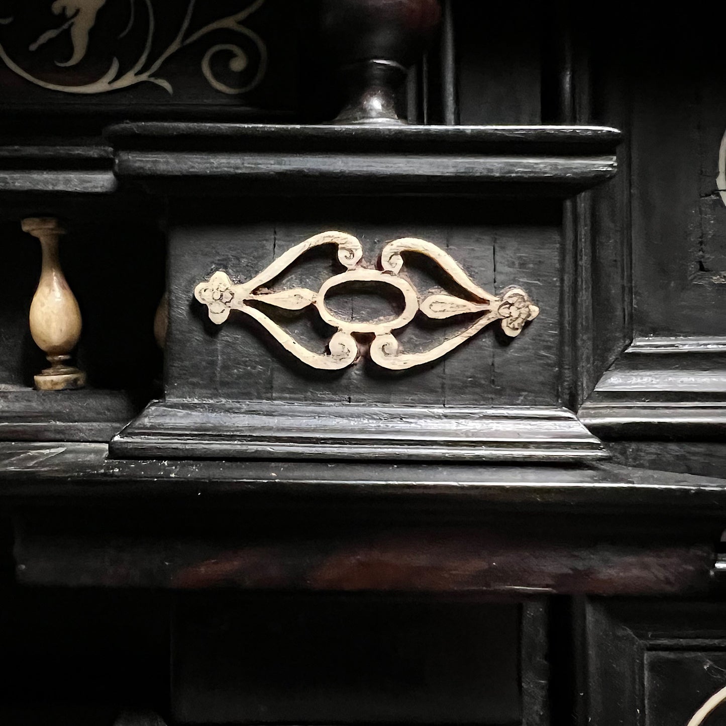 Italian Ebonised and Ivory Inlaid Cabinet on Stand c.1680