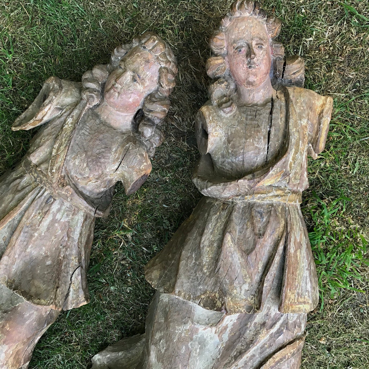 Pair of Italian Carved Angels