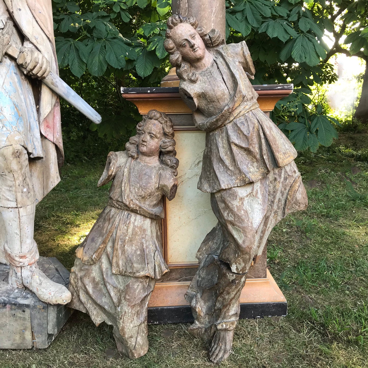 Pair of Italian Carved Angels