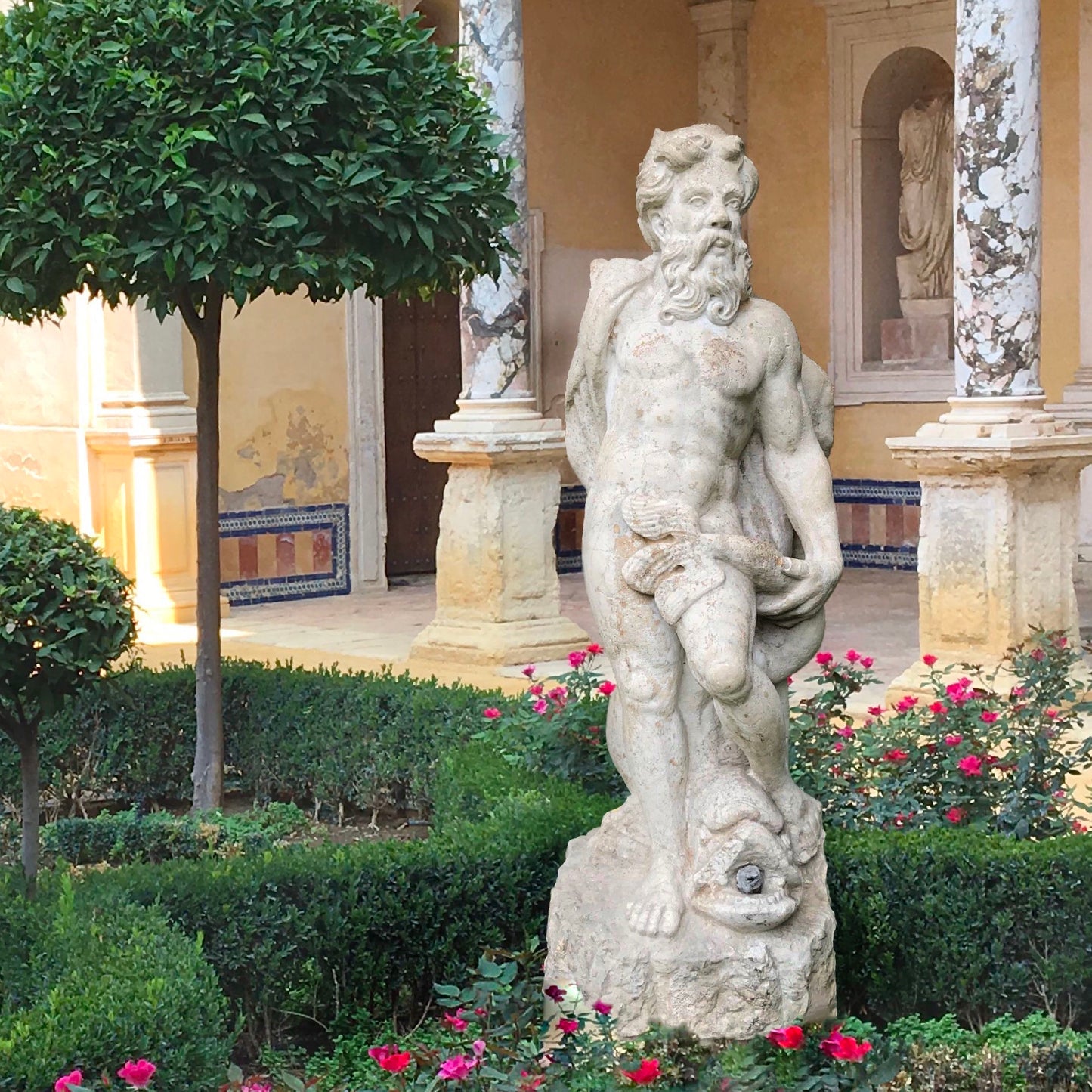 Renaissance Venetian Neptune Fountain in Istrian Marble c.1500