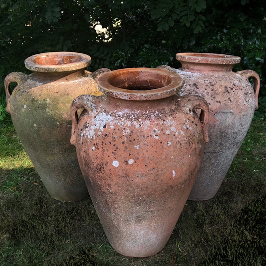 Mediterranean Terracotta Amphora Trio