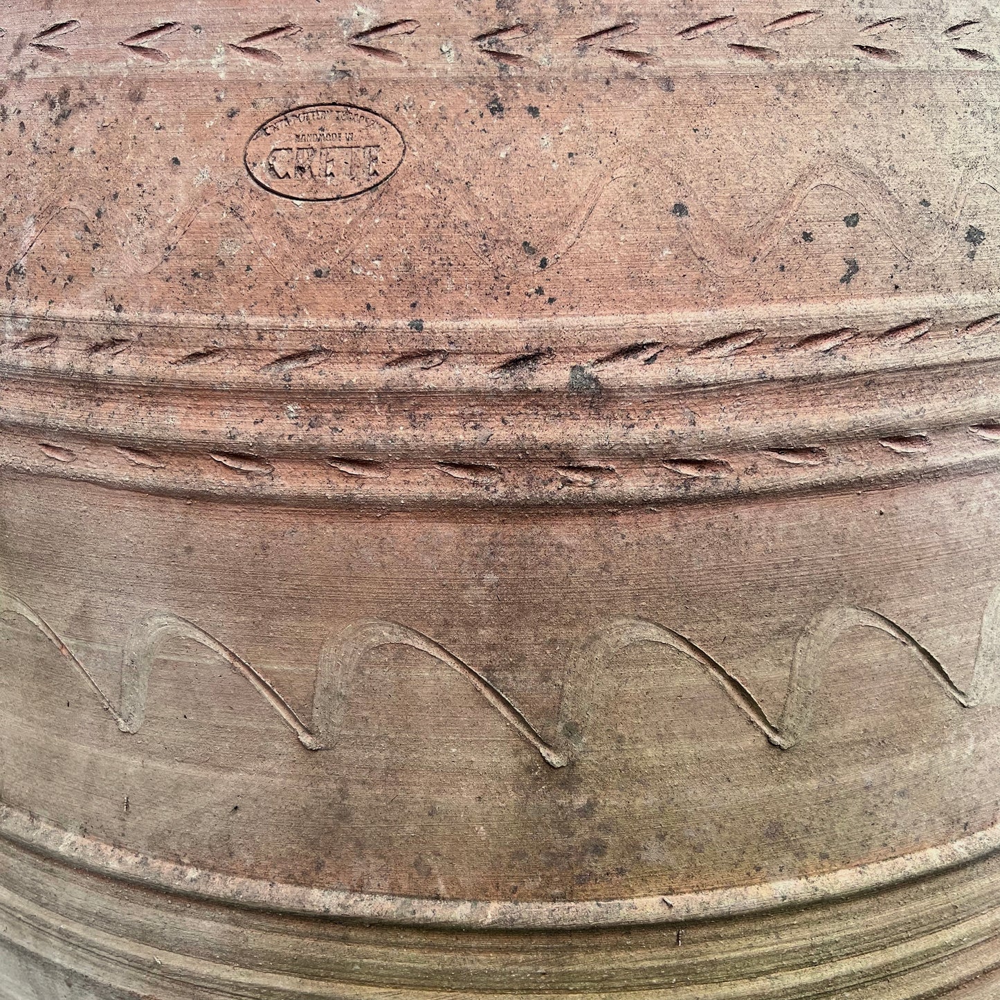 An XL Pair of Terracotta Cretan Greek Pithoi Jars