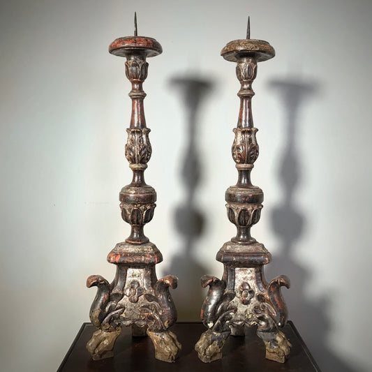 Pair of Early Italian Candlesticks