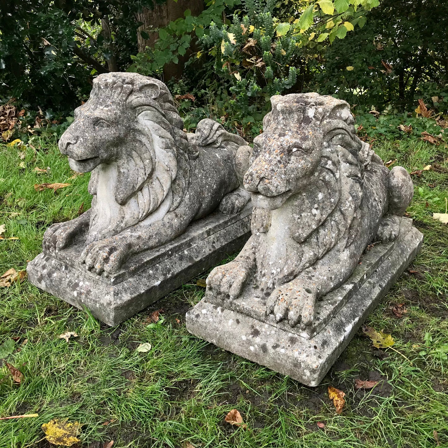 Pair of Recumbent Lions c.1930