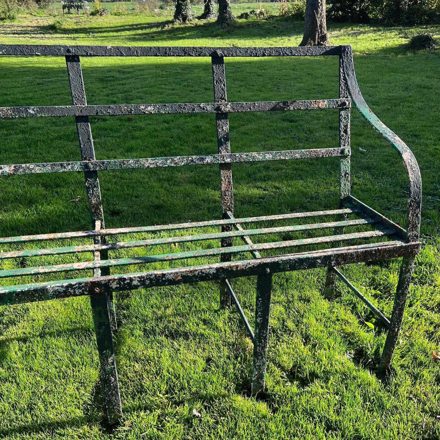 Long Regency Wrought Iron Garden Bench