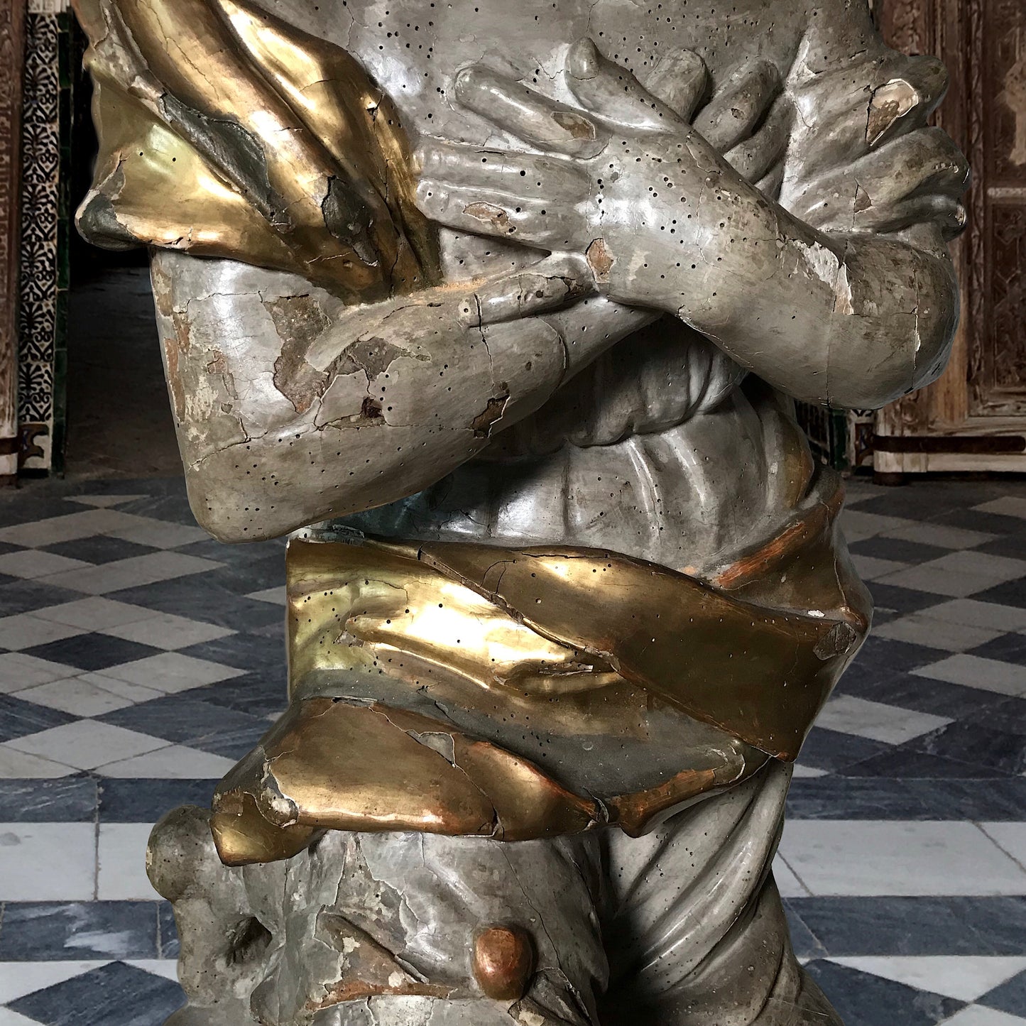 Pair of Exceptional Venetian Polychrome Angels Late 17th Century