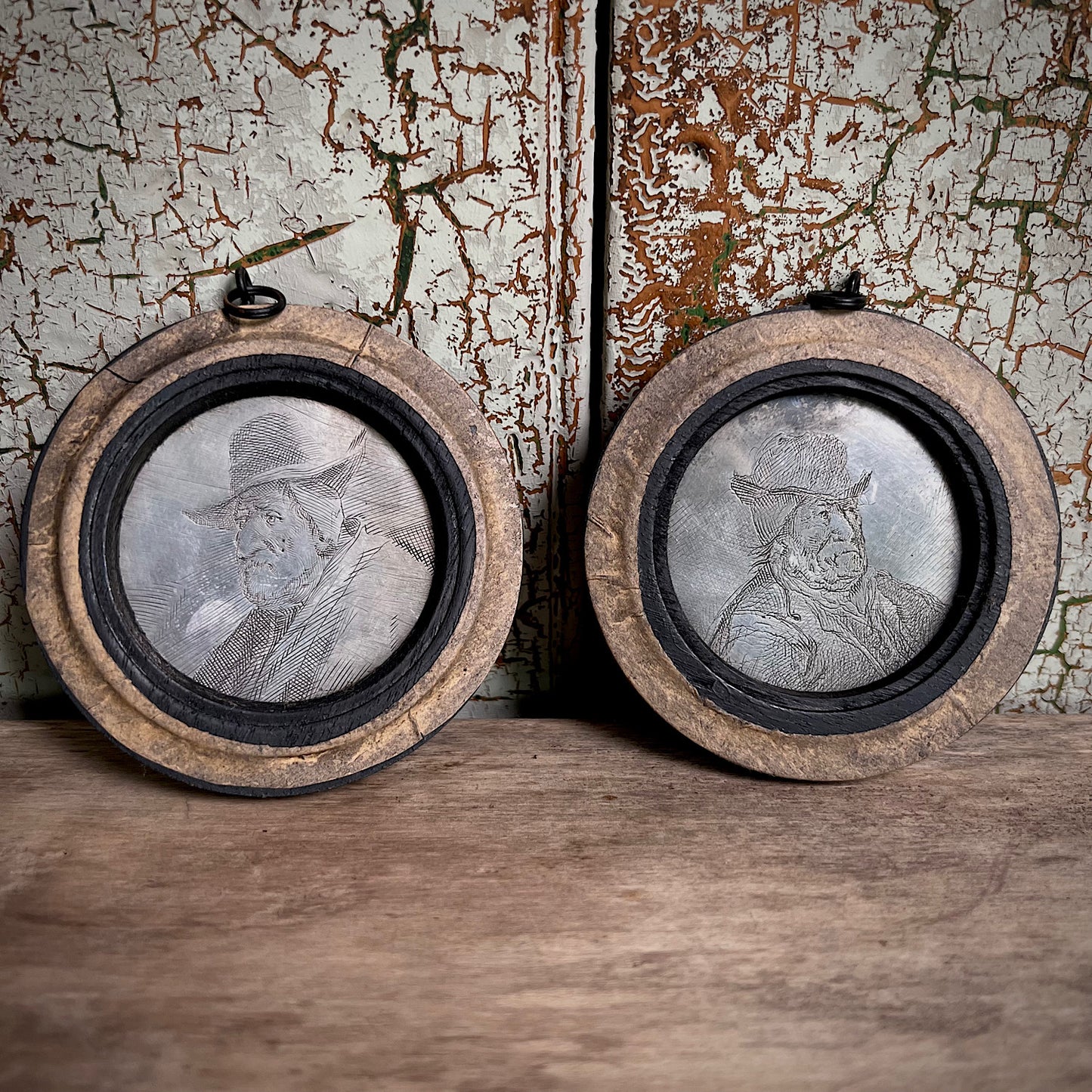 Pair of 17th Century Dutch Miniature Portrait Roundels