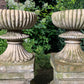 A Pair of Buff Terracotta Urns with Plinths c.1860