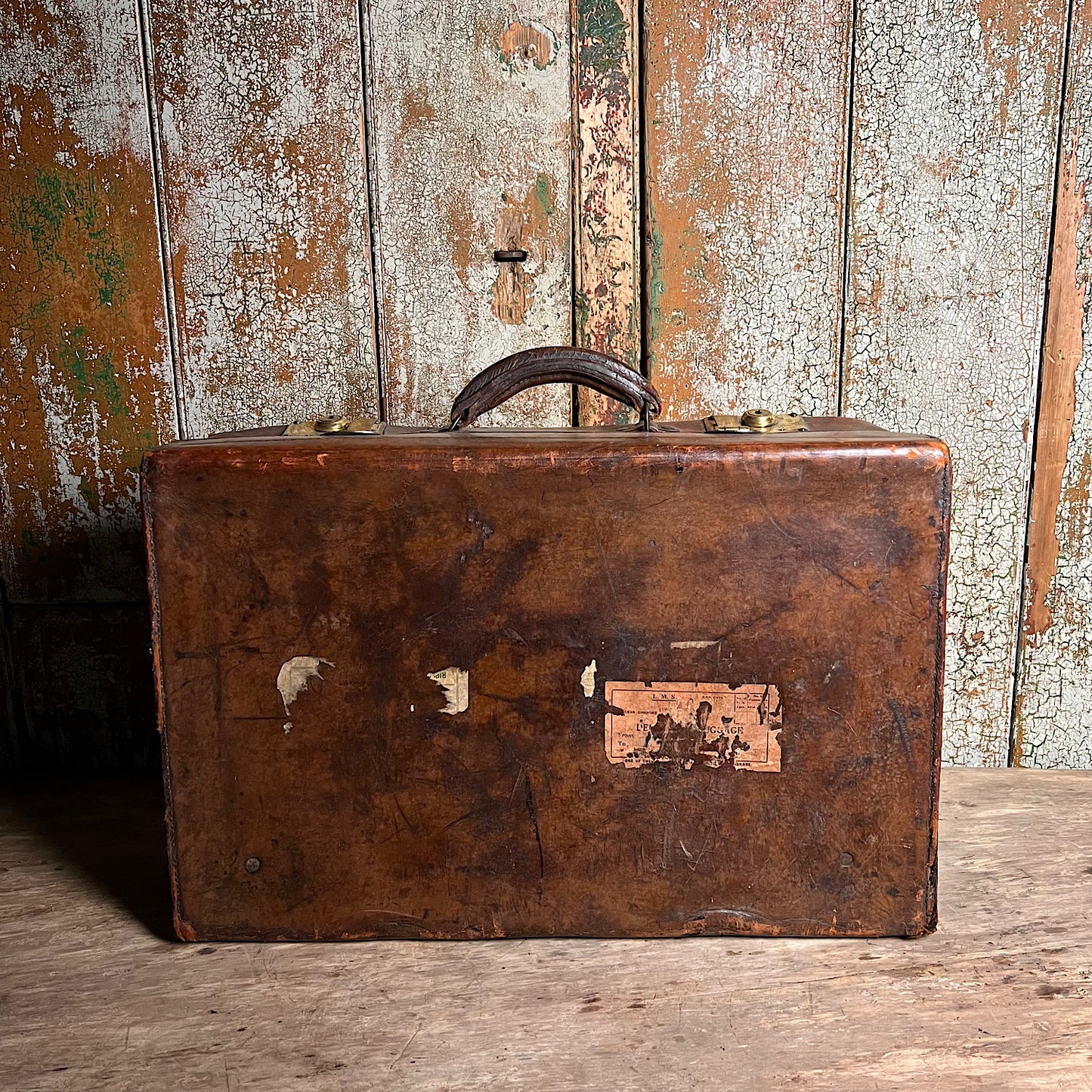 Edwardian Leather Suitcase or Travelling Case c.1910