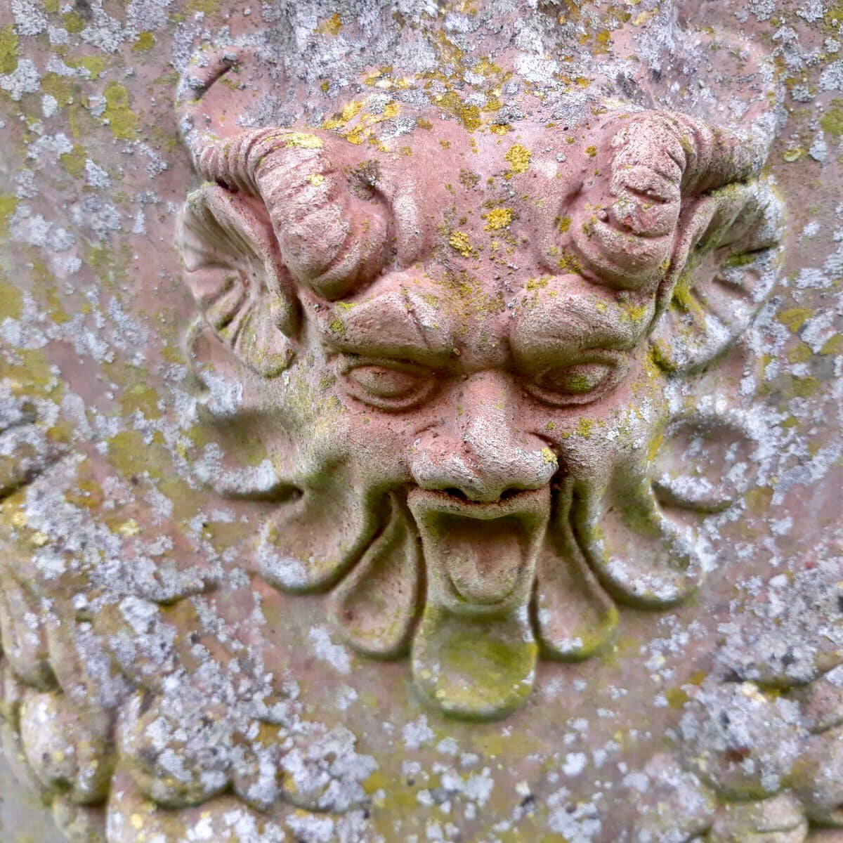 Pair of Large Italian Terracotta Planters with Satyrs Faces