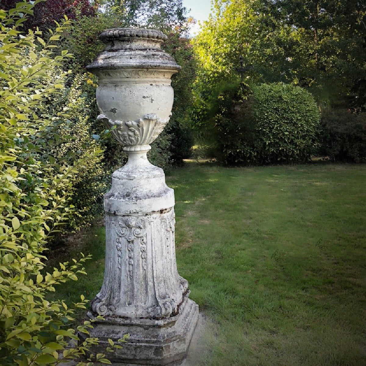 Huge French Chateau Centrepiece Garden Urn & Plinth