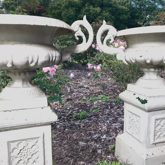 Pair of French Cast Iron Garden Urns c.1880