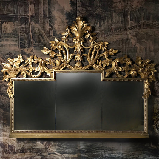 19th Century Carved & Gilded Overmantel Mirror