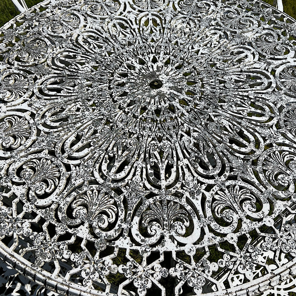 Victorian Round Garden Set with 6 Chairs in Aluminium, from Crowe Hall, Bath