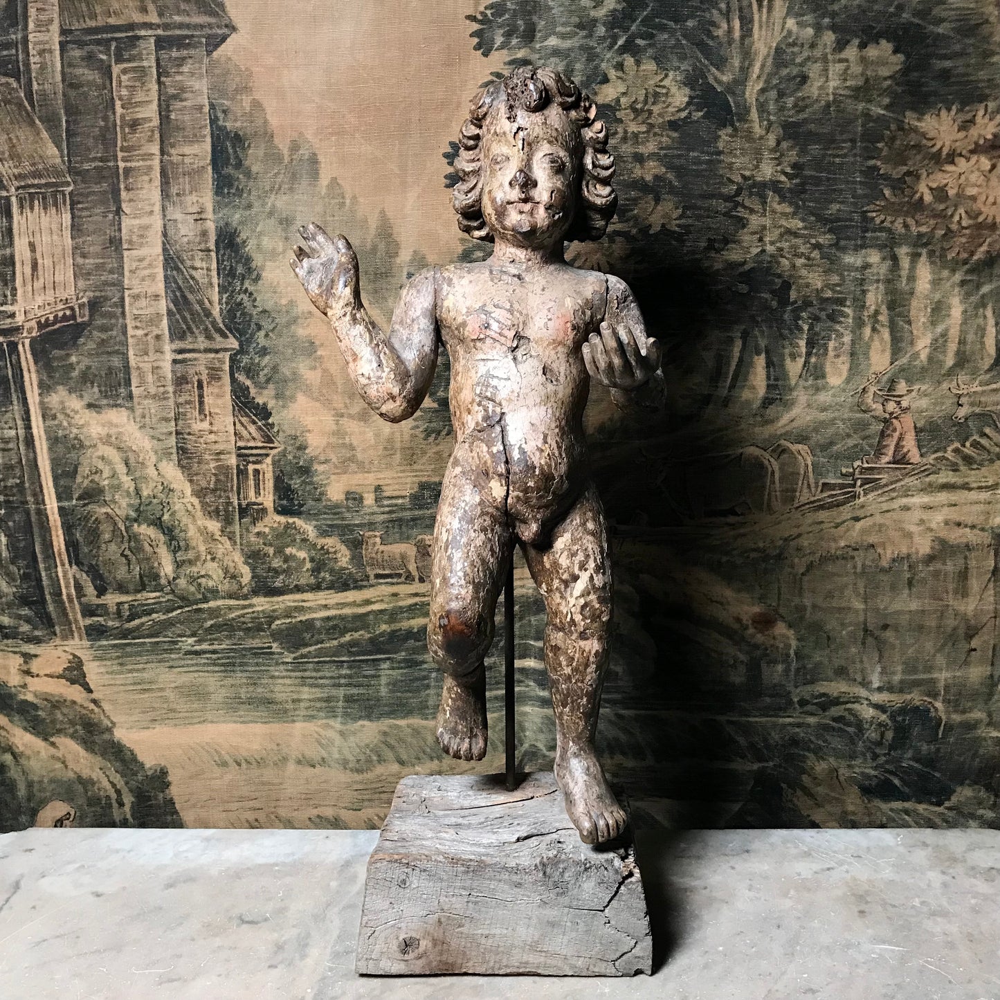 Polychromed Dancing Putto c.1680