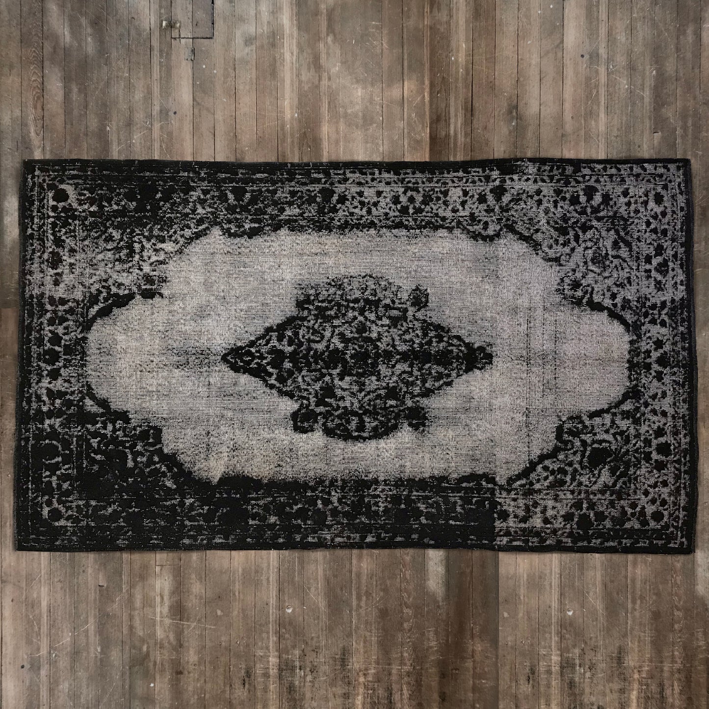 Antique Artisan Re-Worked Turkish Carpet Black