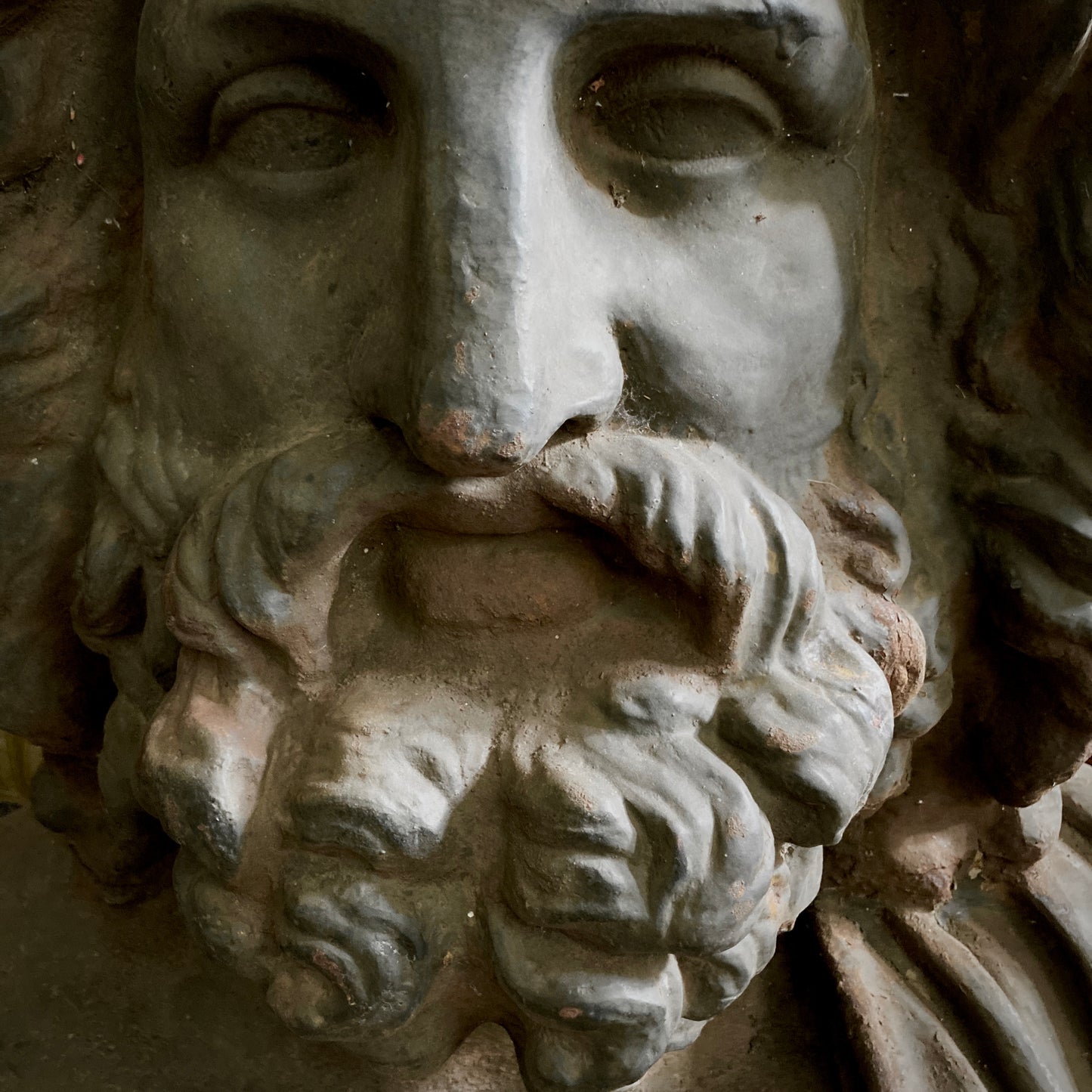 Monolithic Cast Iron Bust of the God Zeus of Otricoli.