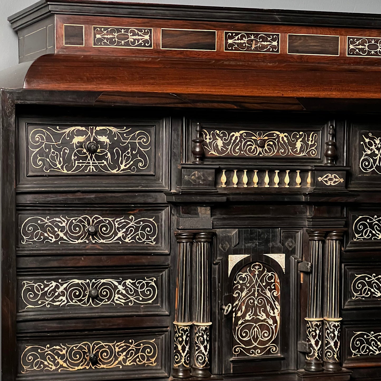 Italian Ebonised and Ivory Inlaid Cabinet on Stand c.1680