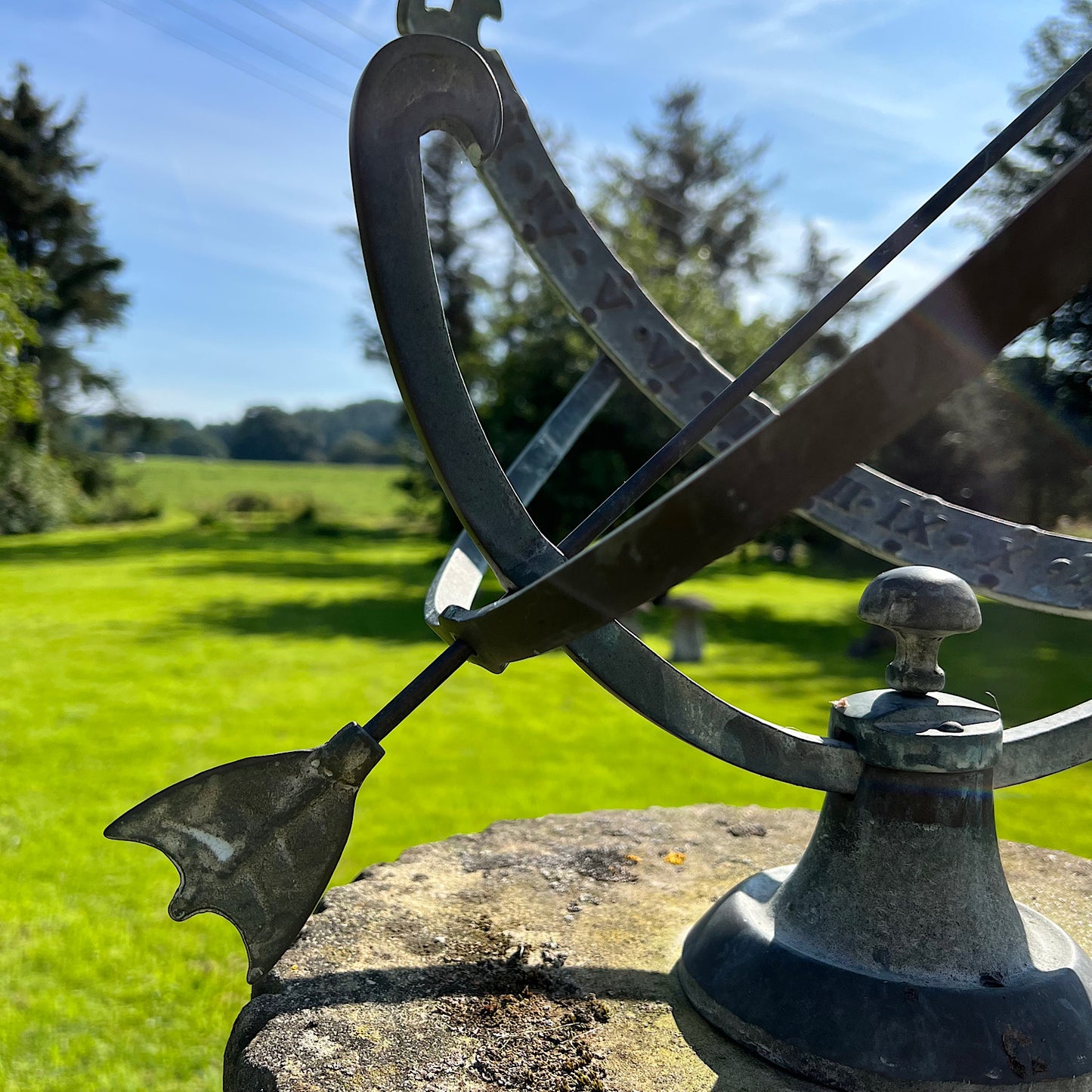 Armillary Sphere on Baluster Form Classical Pedestal