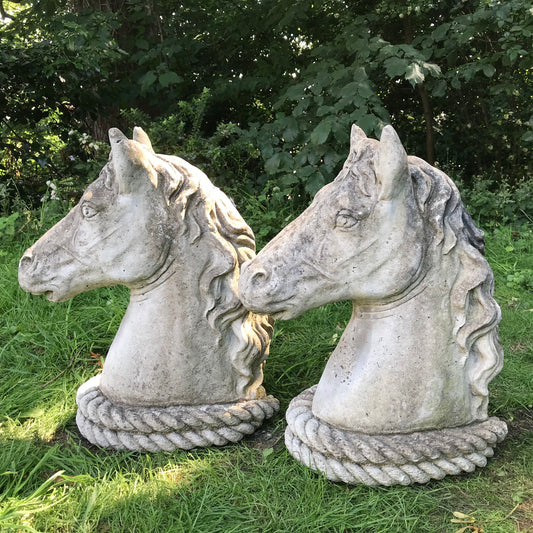 Pair of mid-20th Century Heraldic Horses Heads